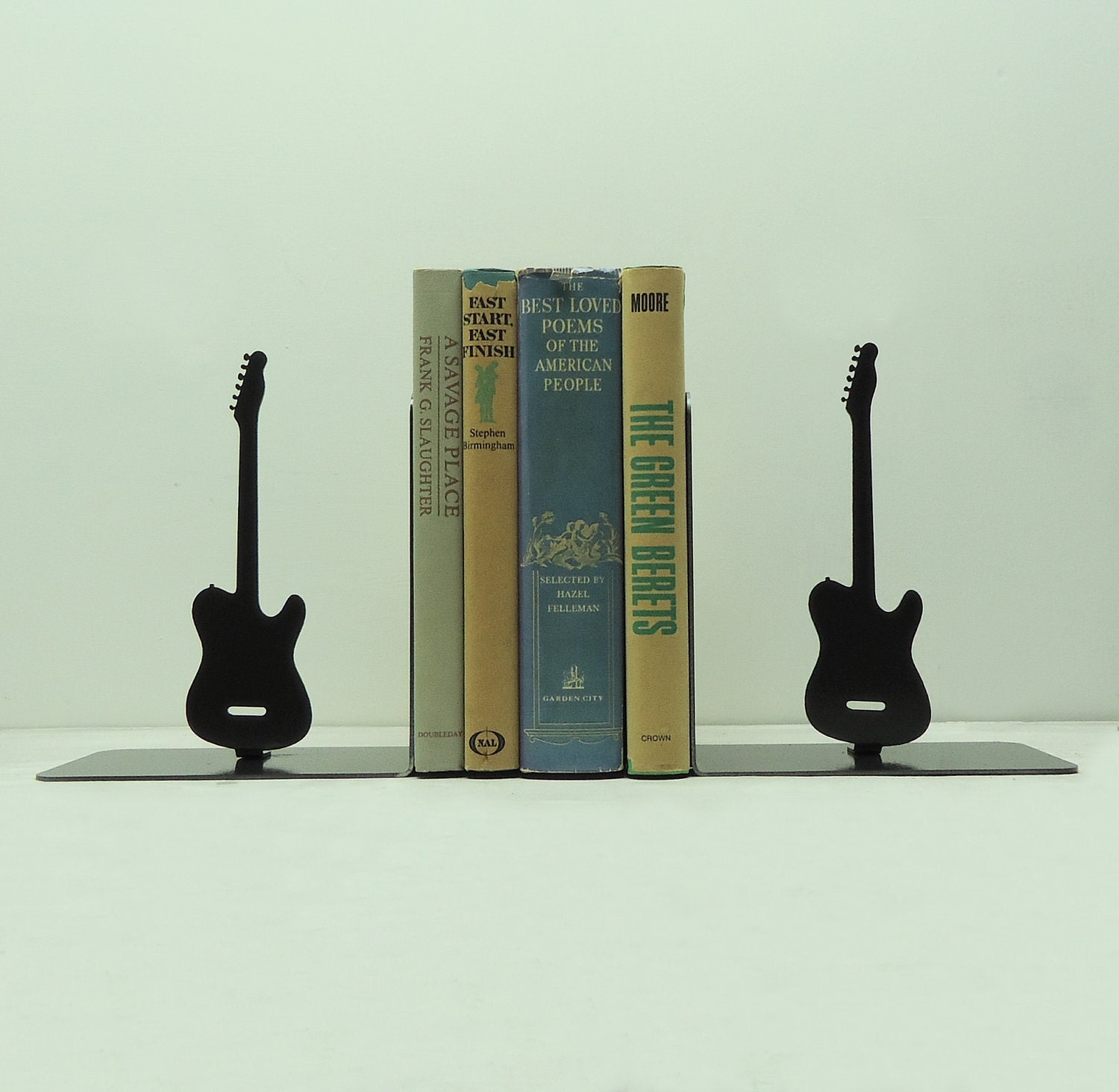 Electric Guitar Metal Art Bookends - FREE USA Shipping