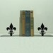 Fleur De Lis Metal Art Bookends - Free USA Shipping