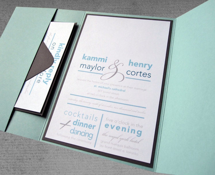 The 'Cara' Pocket Wedding Invitation Set
