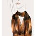 Brown tonal, hand painted silk scarf: Earth Spirit