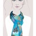 Aqua Blue: The Ice Cream Scarf, hand painted silk georgette scarf