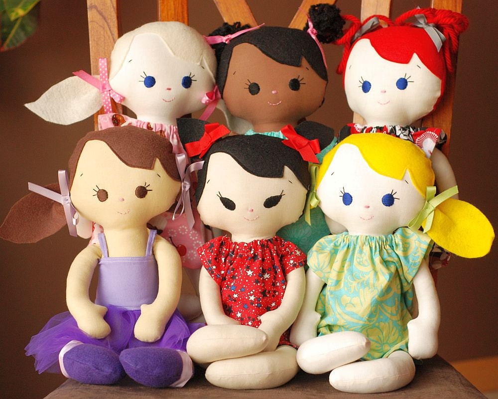 Custom cloth doll you choose hair/eyes/skin tone/girl or boy