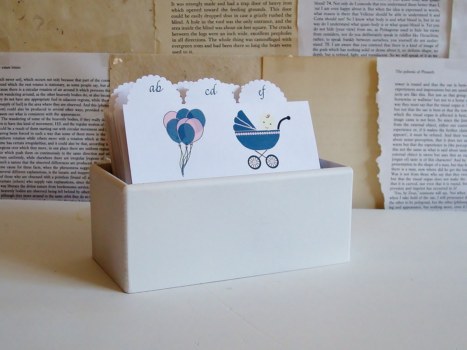 Items similar to Baby Shower Guest Book Box with Advice Cards A Day