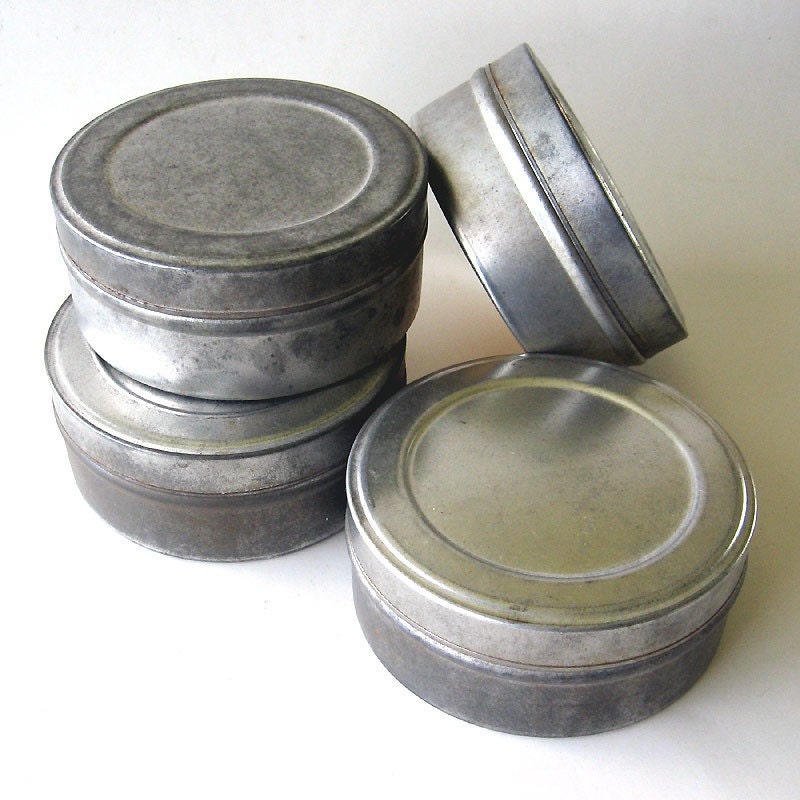 Kodak Tin Boxes Vintage Round Control Strip Metal Box Four