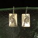Odins Ravens Earrings, Etched Brass - Thought and Memory, Norse, Viking