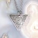 Triskelion Celtic Spirals Necklace, Etched Stainless Steel - Spirituality and Progress - on Stainless Steel Chain, Book of Kells