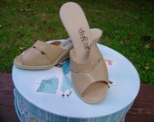 Vintage But New Wedge Slides in Neutral Size 8 1/2 M