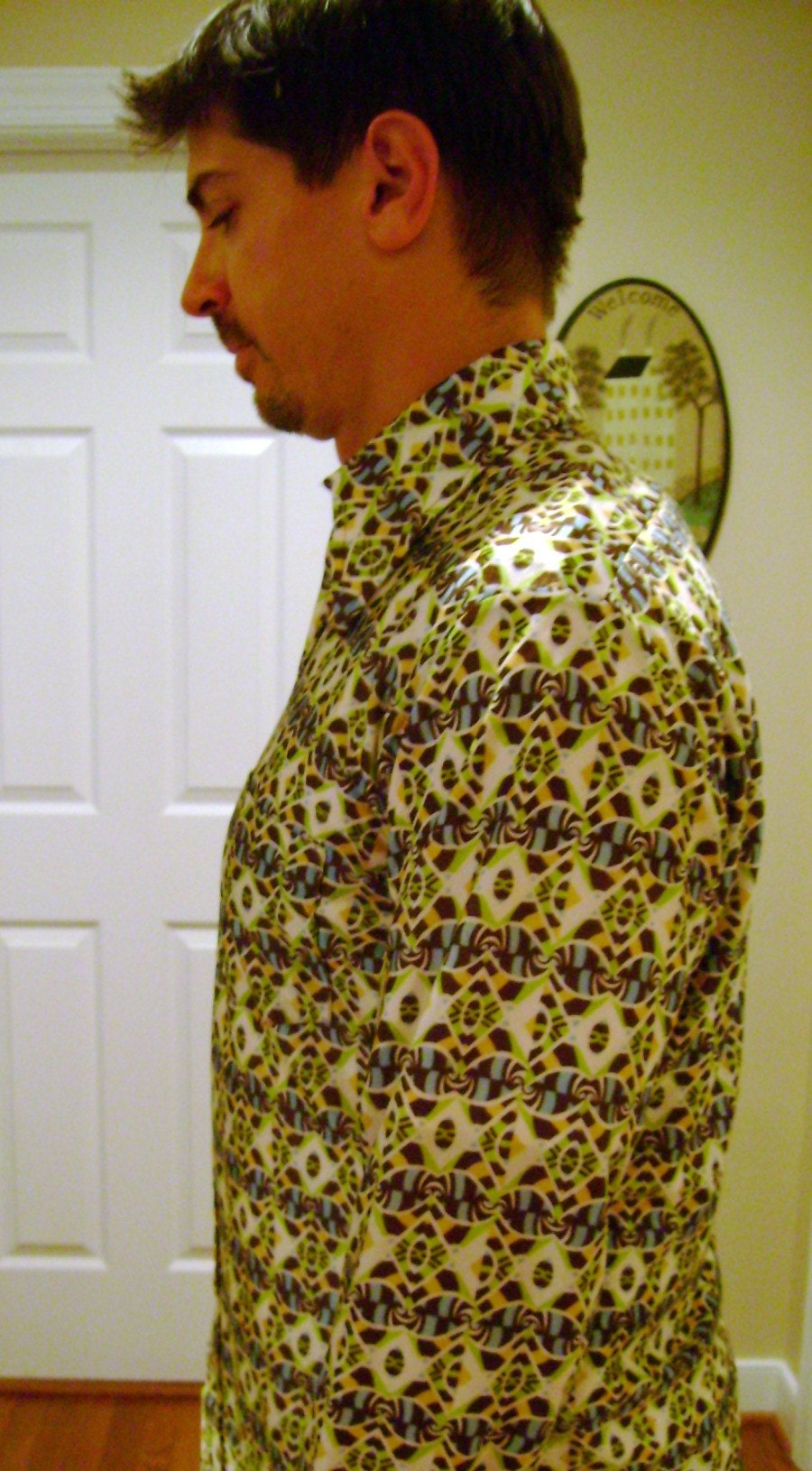 Disco Nylon Shirt Late 1960's or Early 1970's Medium 15 - 15 1/2 Vintage Mens or Womens