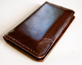 Leather iPhone Wallet in Dark Chocolate Brown - RobbieMoto