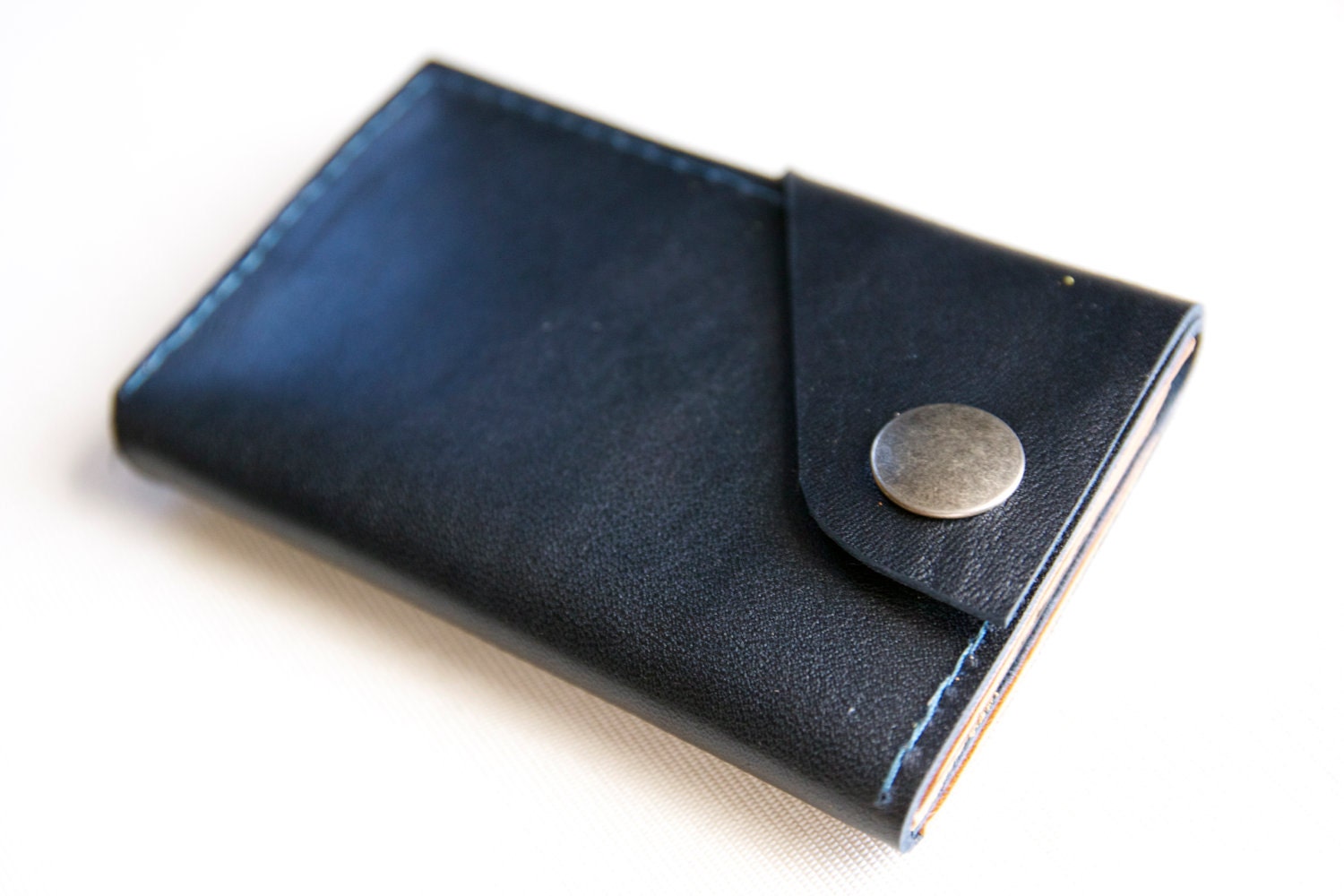 Leather Wallet "the Dave" in Navy Blue
