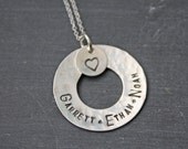 Mother's Necklace Sterling Silver for Mothers with Family Children's Names