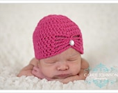READY TO SHIP - 0-3 Month Pink Glitz Beanie - As Pictured