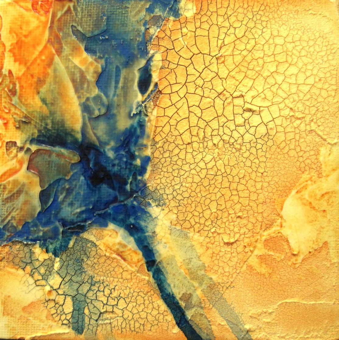 Original mixed media abstract painting River Run