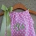 Monogrammed Pink Dot Pillowcase Bubble Romper - sizes 3m - 24m....PERFECT for SPRING and SUMMER