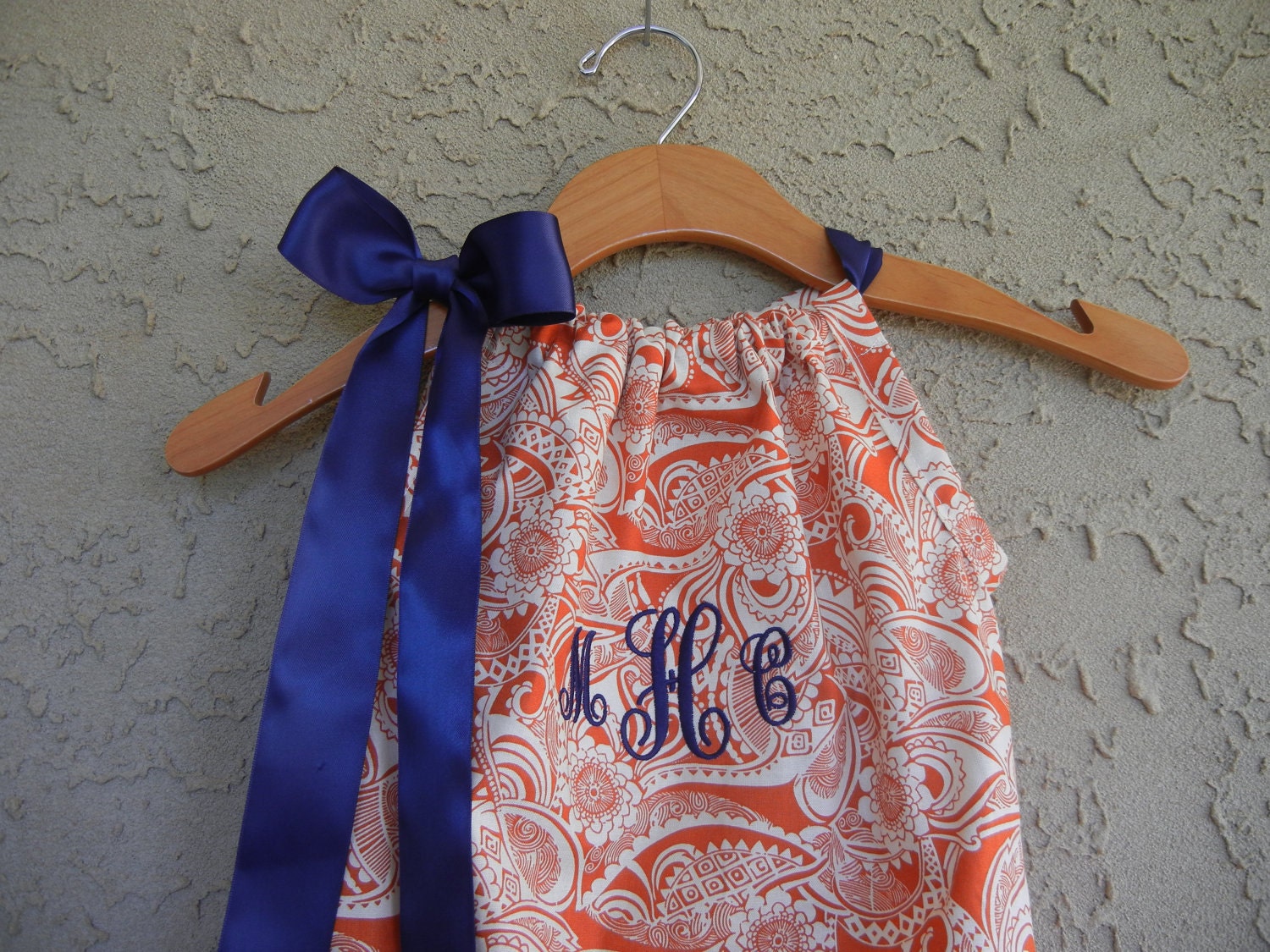 Monogrammed Orange Paisley Bubble Romper - sizes 3m - 24m....PERFECT for AUBURN Fans and Fall