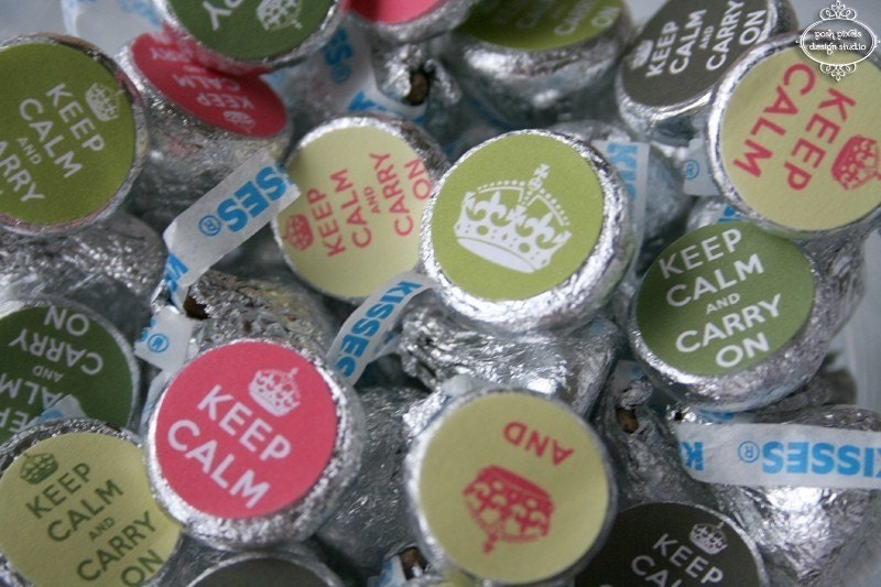 Instant Download - PRINTABLE Candy Stickers - Pink, Green, Cream and Brown - Keep Calm and Carry On Collection by Make Life Cute Il_570xn