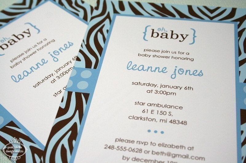 ZEBRA BABY - Printable 5"x7" Invitation Design - Baby Shower - DIY Zebra Baby Collection - by Make Life Cute Il_570xn
