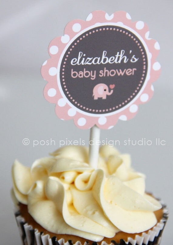 ELEPHANT BABY - Printable 2 inch Party Circles - Baby Shower - DIY Elephant Baby Collection - by Make Life Cute Il_570xn