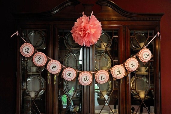 ZEBRA - Printable Party Banner- 5 inch Circles - Christening, Dedication, or Communion - DIY Zebra Baptism Collection - by Make Life Cute Il_570xn