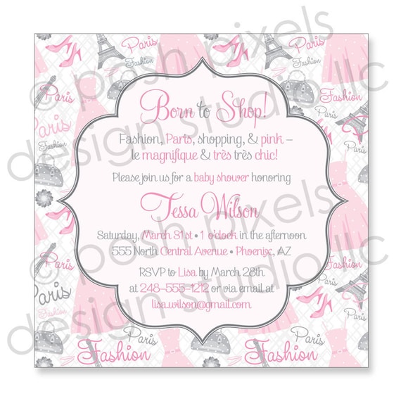 ... Invitation Design - Baby Shower - DIY Paris Baby Collection - by Make