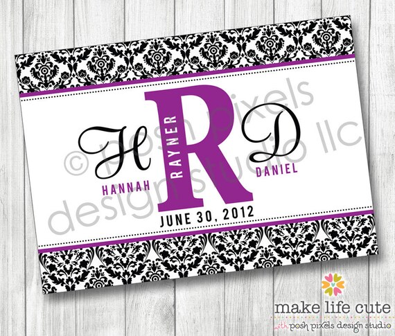 WEDDING - Printable Designer Signs - Two 5x7 Signs - Colors of you choice - DIY Damask Collection - by Make Life Cute Il_570xn