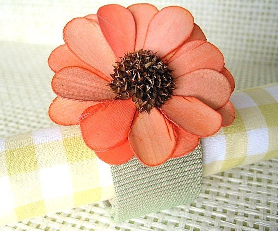 Garden Flower Napkin Rings - set of four