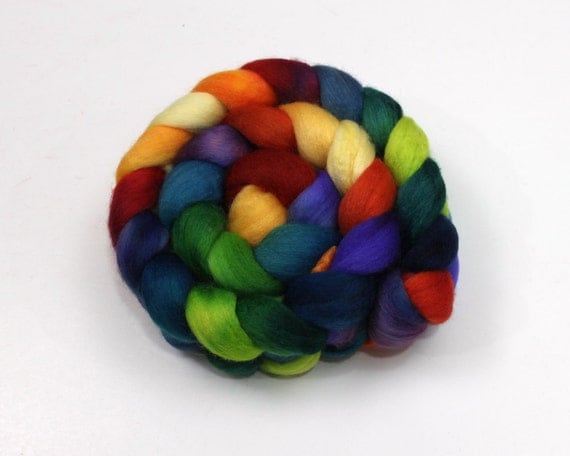 Polwarth Wool / Silk Roving - Hand painted Felting or Spinning Fiber