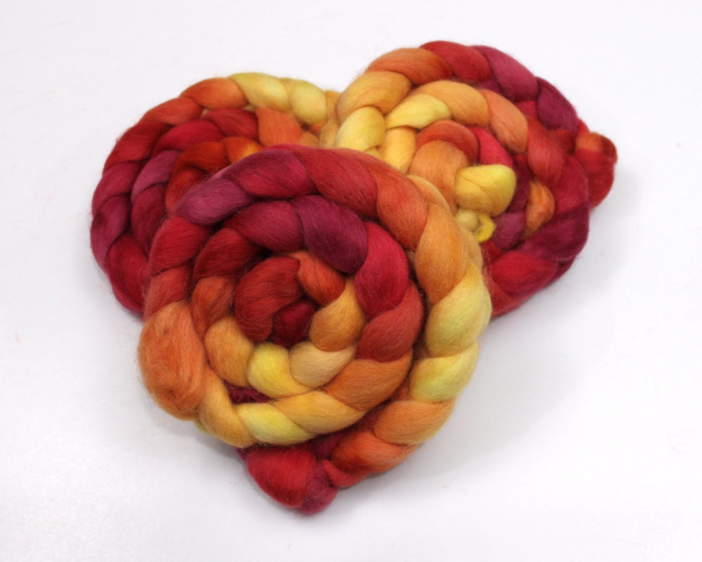 Fine Alpaca Roving - Handpainted Fiber for Spinning or Felting
