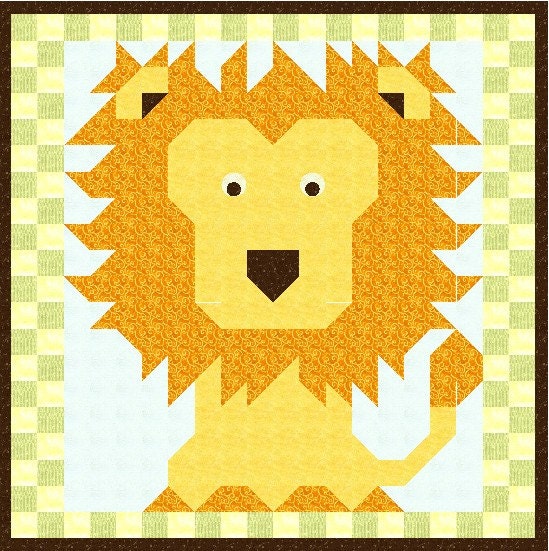 Lion Quilt Pattern 101 - pdf format