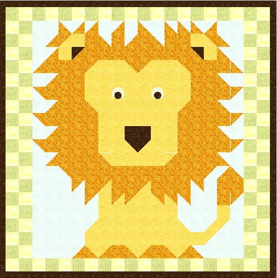 Items similar to Lion Quilt Pattern 101 pdf format on Etsy