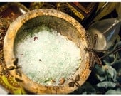 botanical bath salts in rose velvet bag - pixxxie pie presents 9 oz of natural couture delight