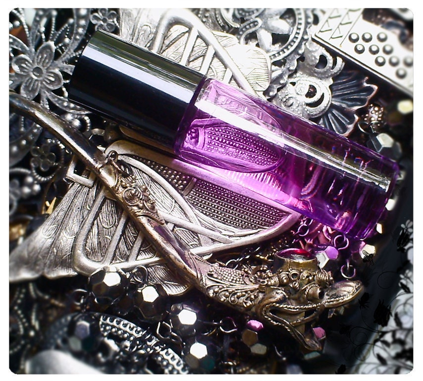 the devil and miss jones- natural perfume oil - 1/6 oz essence of lychee, bergamot and blue tansy - limited edition