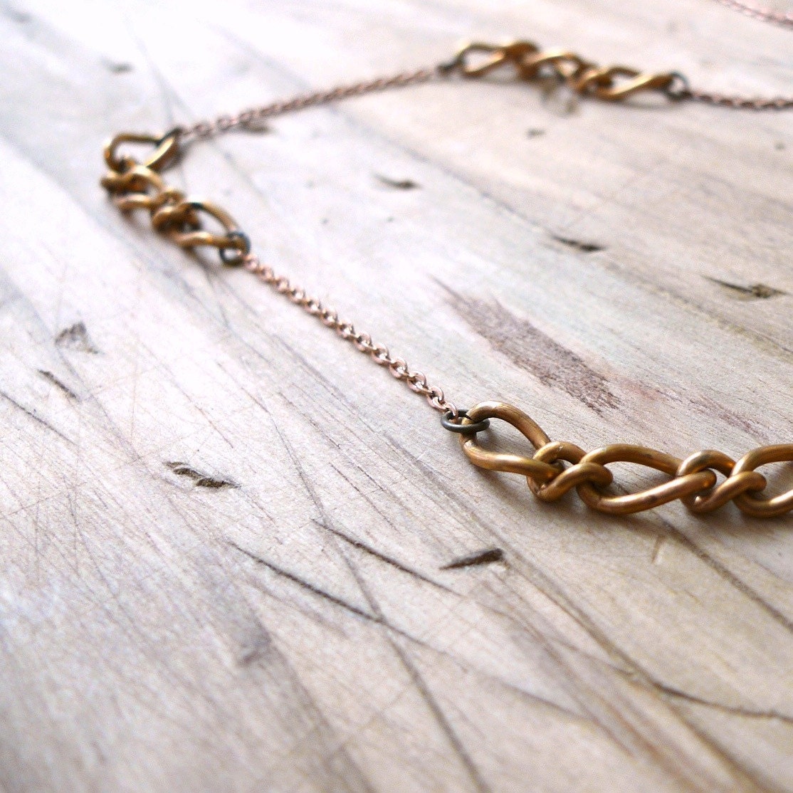 vintage gold mixed chain necklace