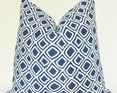 On Both Sides -Pillow Cover - Decorative Pillow - Toss Pillow - Throw Pillow - Accent Pillow - Geometric -17x17 in - Blue