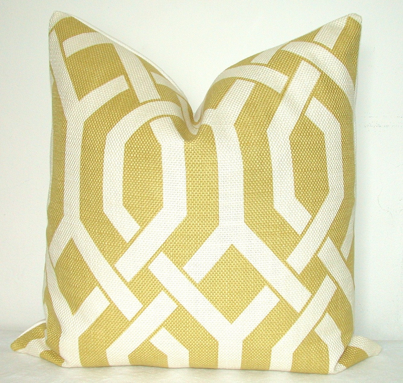 Pillow Cover - Decorative Pillow - Throw Pillow - Toss Pillow - P Kaufmann - Fretwork - 17x17 in - Gatework - Chartreuse