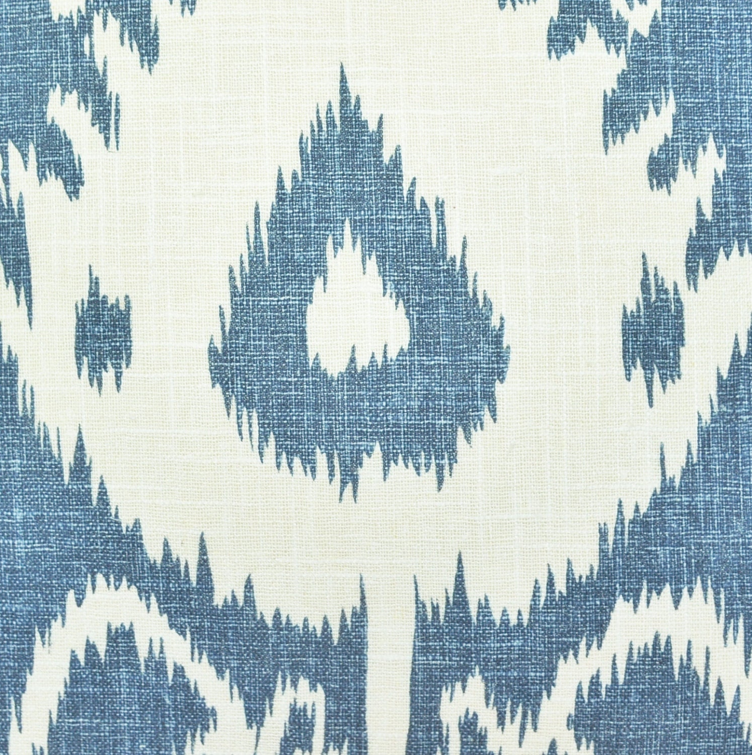 Pillow Cover - Decorative Pillow - Throw Pillow - Sofa Pillow - Ikat - Linen - 20x20 in - Blue