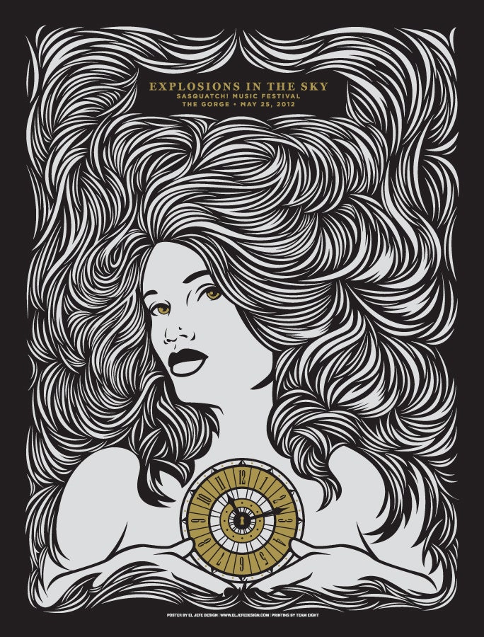 Explosions in the Sky - Sasquatch Music Festival - Gigposter 2012 - silkscreen