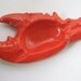 Vintage Red lobster Claw Ashtray Bowl