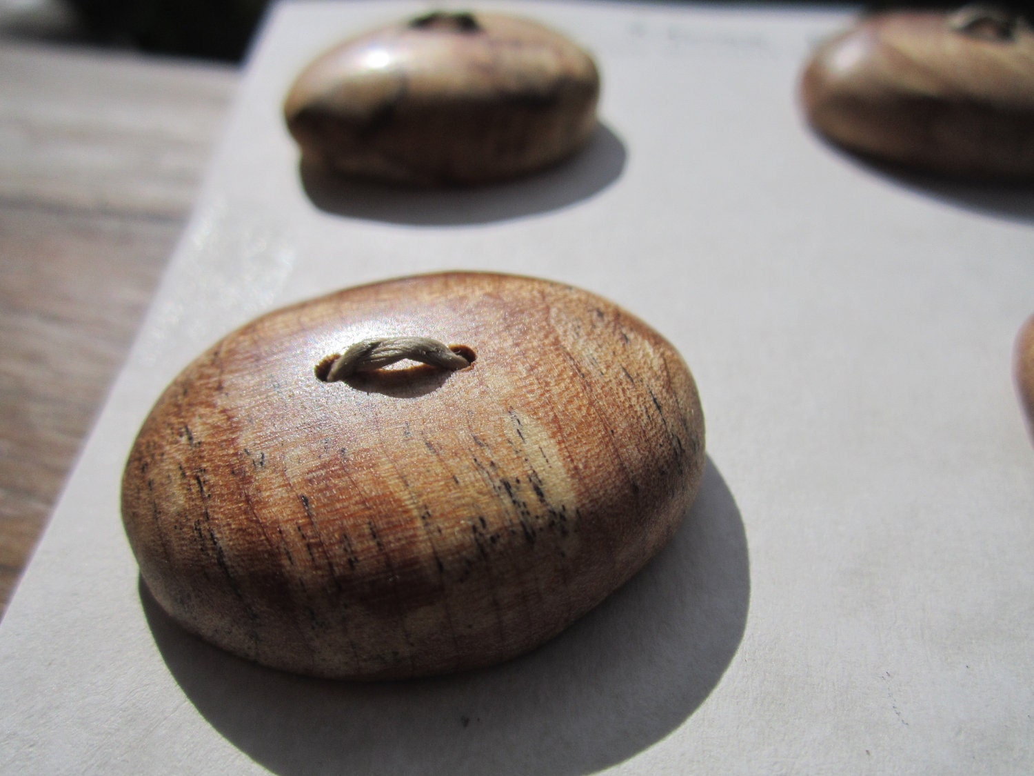 4 Wood Buttons-Handmade Wooden Buttons in Alder- Knitting, Sewing, Craft Buttons