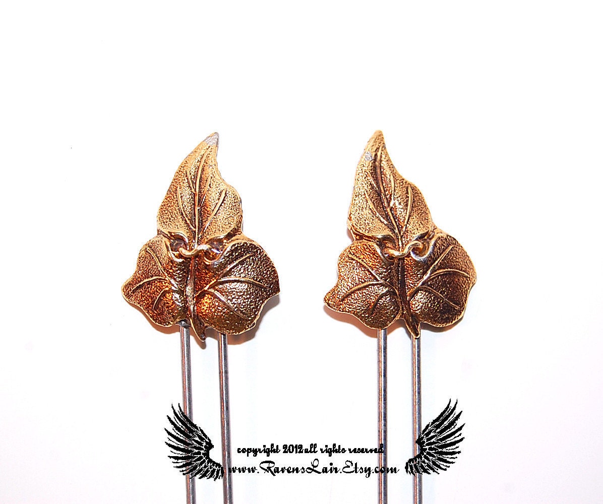 Ravenslair Original, Golden Leaves of Lothlorien Amish Hair Pins