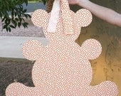 Fabric Covered Magnetic Board, Riley the Teddy Bear in orange polka dot