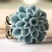 Shop Closing Sale Shabby Bouquet - Lucite Chrysanthemum Adjustable filigree band ring in Blue