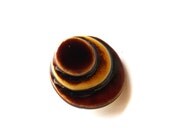 Geometric Ceramic Brooch Brown and Yellow