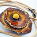 Brown Flower necklace Ceramic Floral Pendant