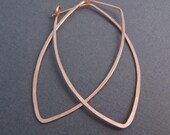 Ophelia handmade earrings, hammered petal II, pink rose gold fill by lotusstone on etsy