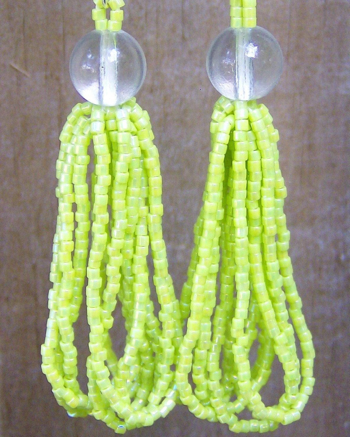 Earrings Chartreuse Ethnic Beaded jewelry Bohemian Wedding Boho Bridal Hippie Gypsy Tribal