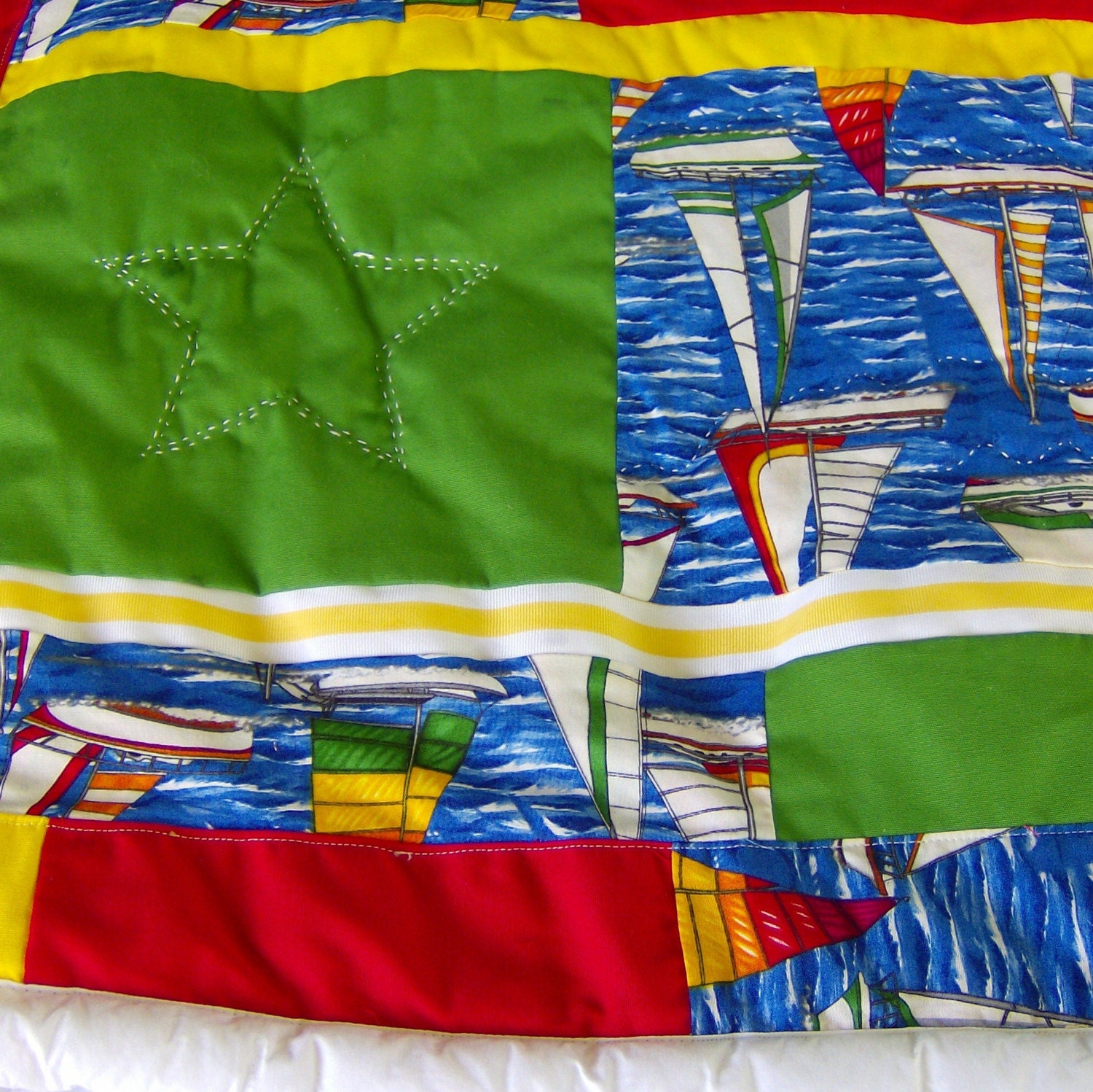 Folk Quilt Primitive Eco friendly Farmhouse Bohemian Patchwork Patch Country
