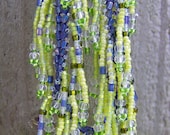 Necklace Fringe Greens Long Bead jewelry Hand fabricated Artisan Weddings Bridal Statement Strand Tribal Native modern