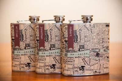 Custom Flasks for Groomsmen Personalized Map Bridesmaid Wedding Party Set of 3