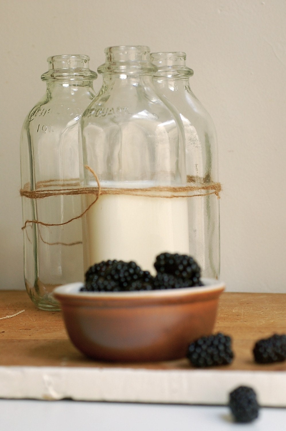 farmhouse basics. vintage glass milk bottles
